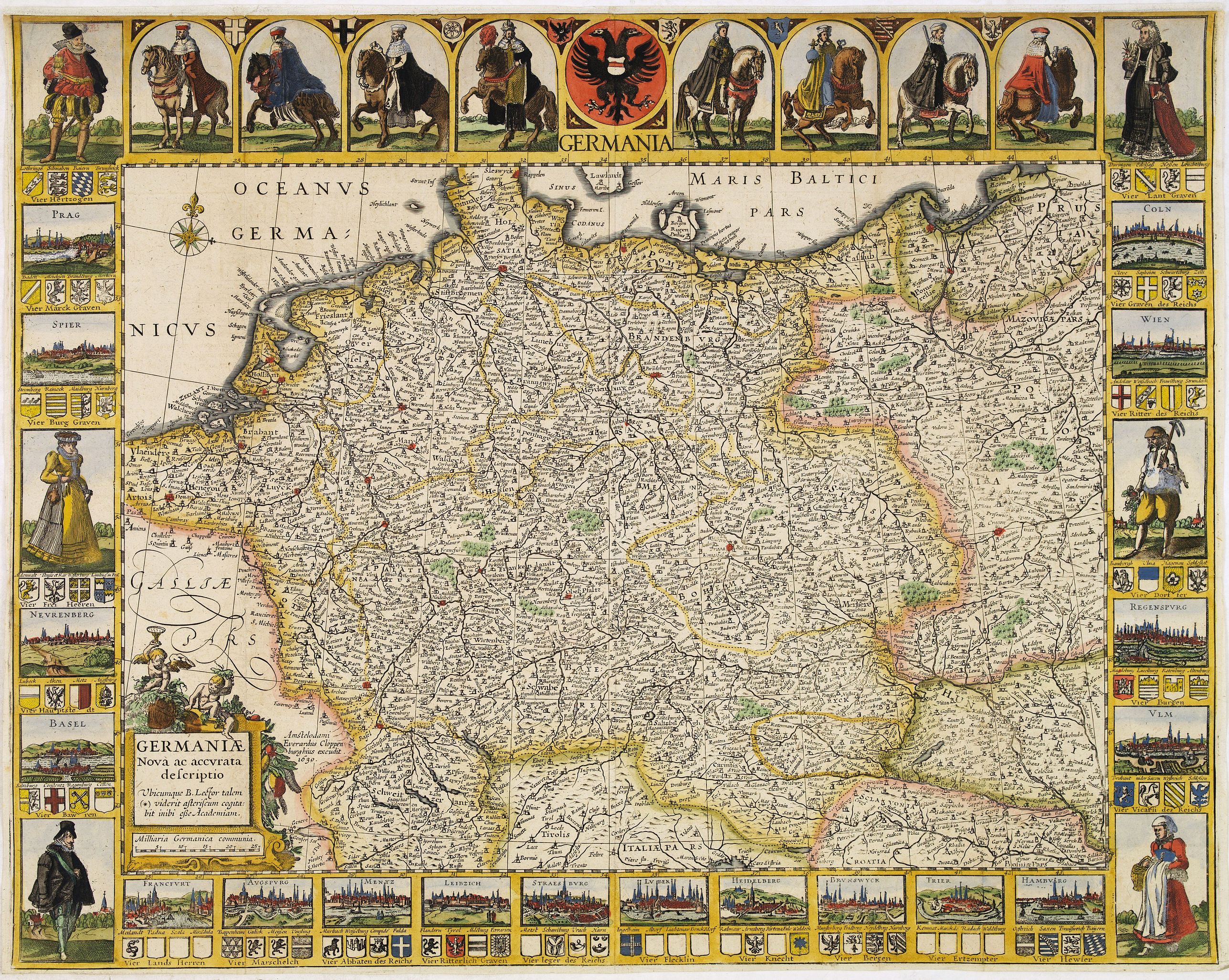 CLOPPENBURGH, E., Germaniae Nova ac Accurata Descriptio., antique map, old maps