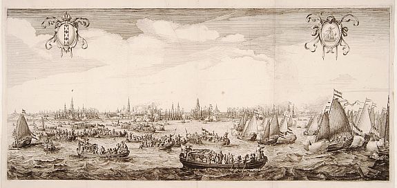 SAVERIJ,S., Queen Maria of France arriving at Amsterdam., antique map, old maps