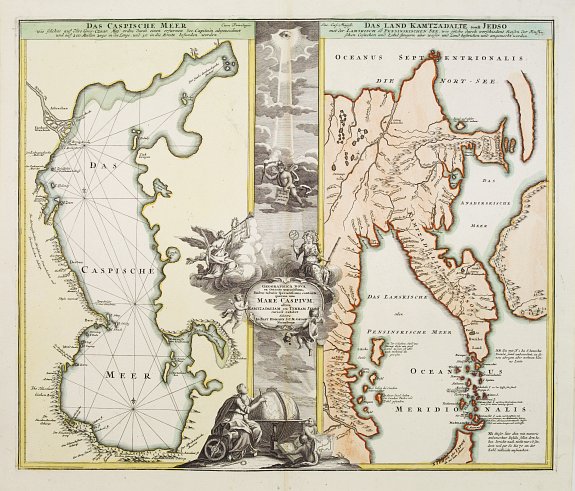 HOMANN,J.B., Geographica..Mare Caspium altera Kamtzadaliam.., antique map, old maps