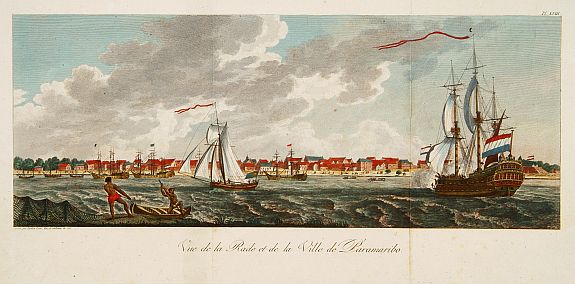 TARDIEU,J.B.P., Vue de la Rade et de la Ville de Paramaribo., antique map, old maps