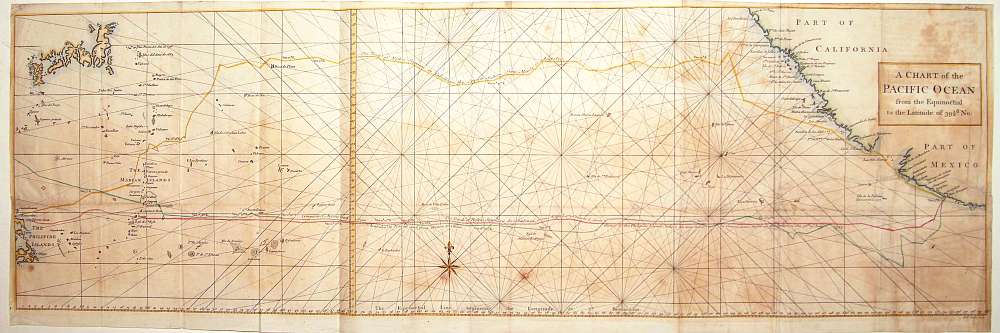 SEALE,R.W., A chart of the Pacific Ocean from the Equinoctial to the .., antique map, old maps