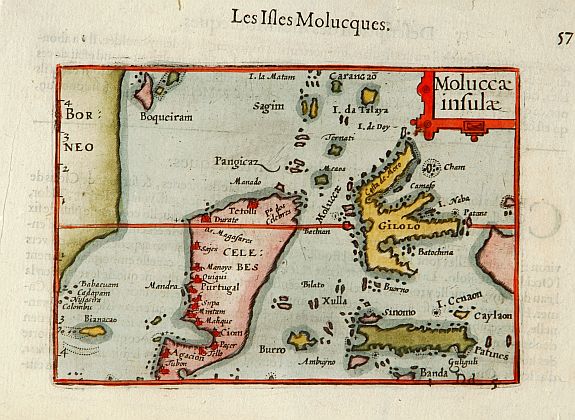LANGENES,B., Moluccae insulae., antique map, old maps