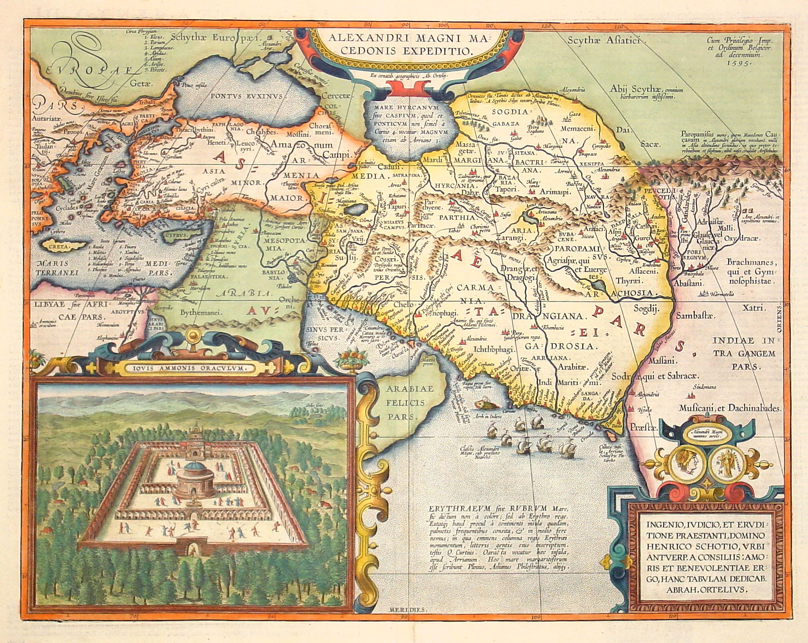 ORTELIUS,A., Alexandri Magni Marcedonis Expeditio., antique map, old maps