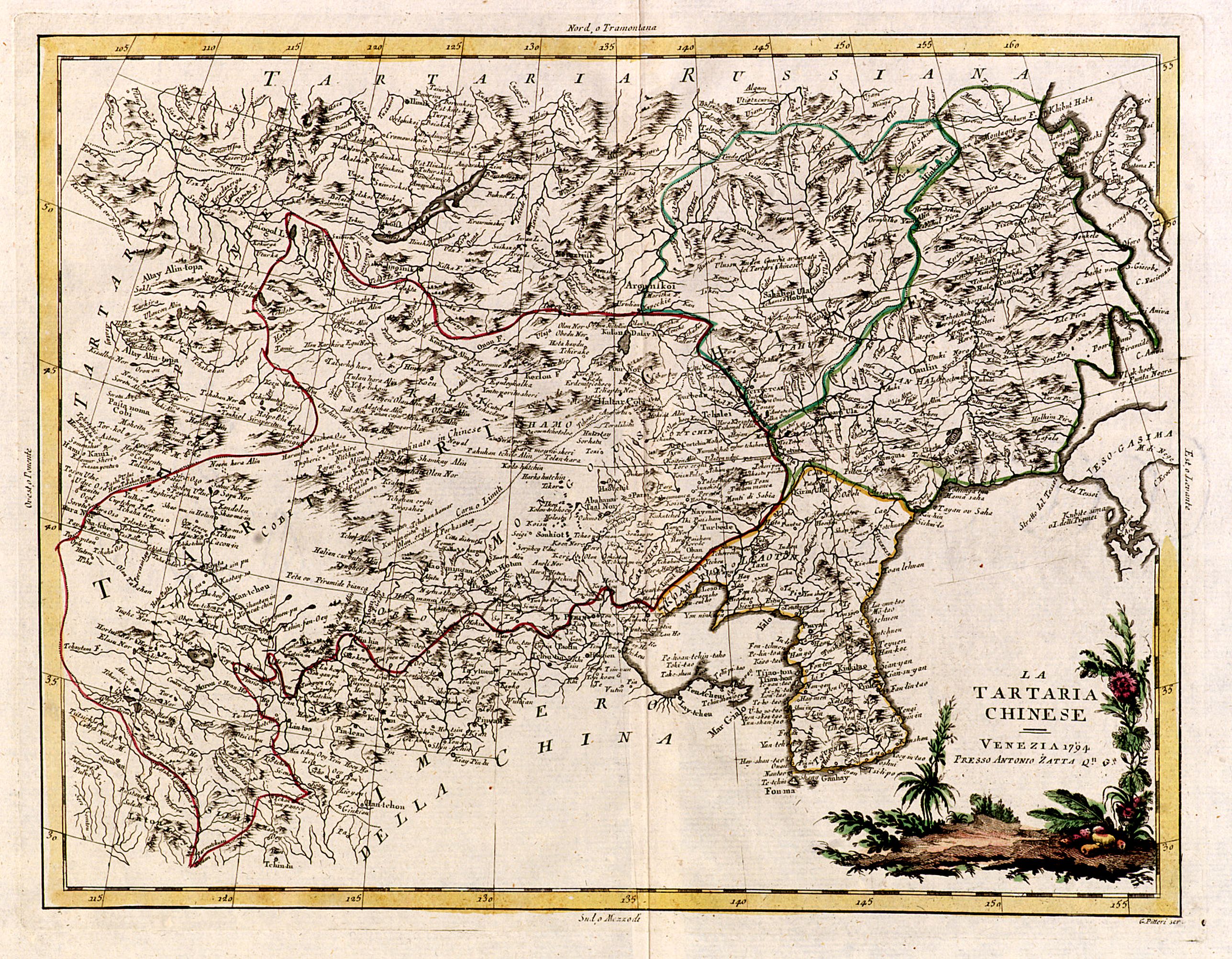ZATTA, A., La Tartaria Chinese., antique map, old maps