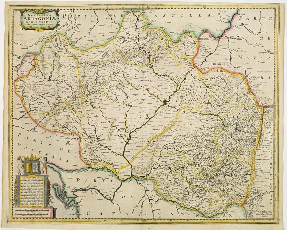 HONDIUS,H., Novissima Arragoniae.., antique map, old maps