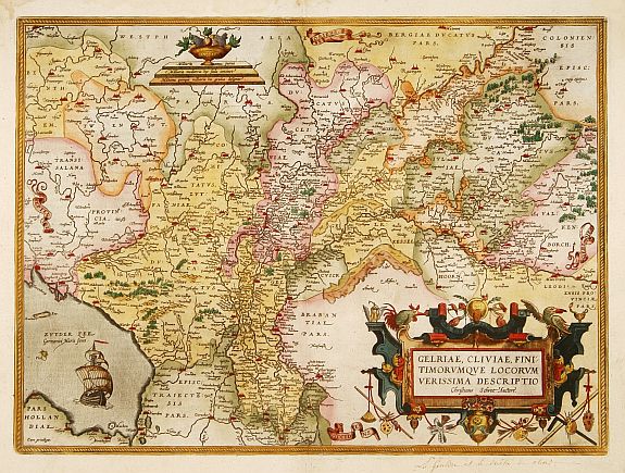 ORTELIUS,A., Gelriae, Cliviae, Finitimorumque locorum verissima.., antique map, old maps