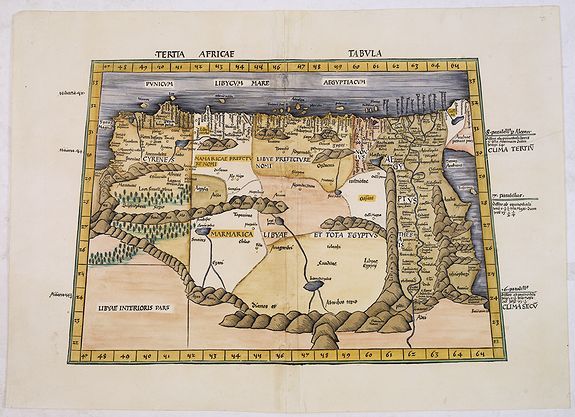 PTOLEMY, C. / WALDSEEMULLER, M., Tertia Africae Tabula., antique map, old maps