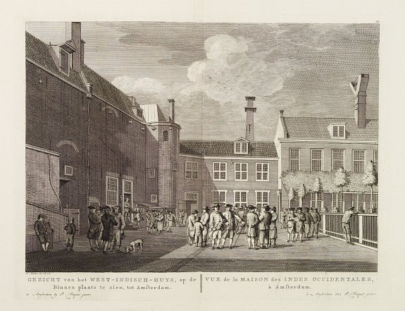 FOUQUET jr.,P., Gezicht van het West-Indisch-Huys, op de binnen plaats.., antique map, old maps