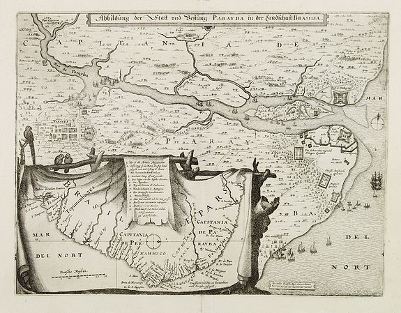 MERIAN,C., Abbildung der Statt und Vestung Parayba in der Landschaft Brasilia., antique map, old maps