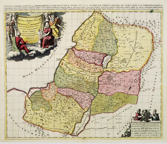 SCHENK,P., Iudae seu Terra Sancta quae Hebraeorum sive Israelitarum.., antique map, old maps