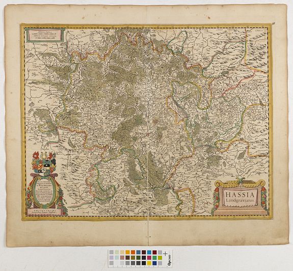 JANSSONIUS, J., Hassia Landgraviatus., antique map, old maps