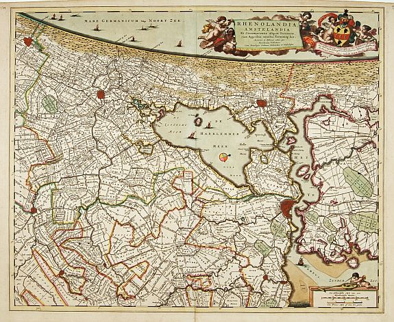 VISSCHER,N., Rhenolandia, Amstelandia.., antique map, old maps