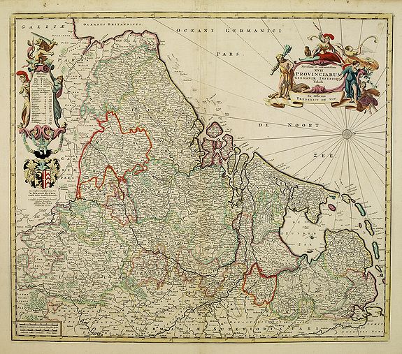 DE WIT, F., Novissima et accuratissima XVII Provinciarum Germaniae. . ., antique map, old maps