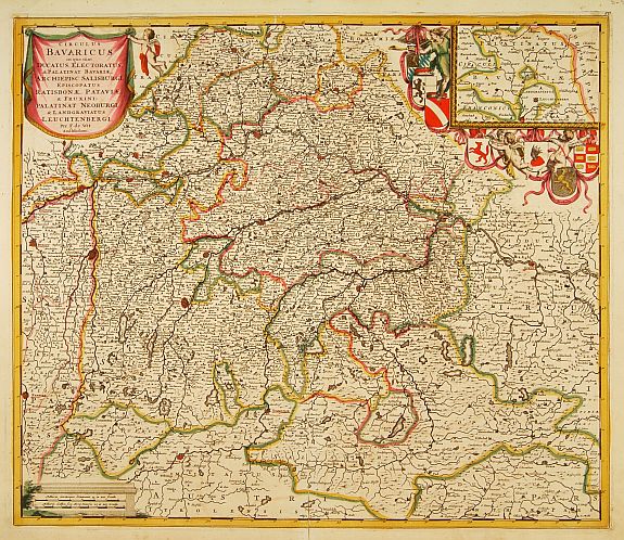 DE WIT, F., Circulus Bavaricus. . ., antique map, old maps