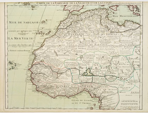 DE L'ISLE, G. / RENARD, L., Carte de La Barbarie de La Nigritie et de Guinee., antique map, old maps