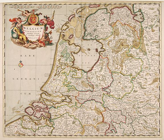 DE WIT, F, Belgium Foederatum emendate auctum et novissimé editum., antique map, old maps
