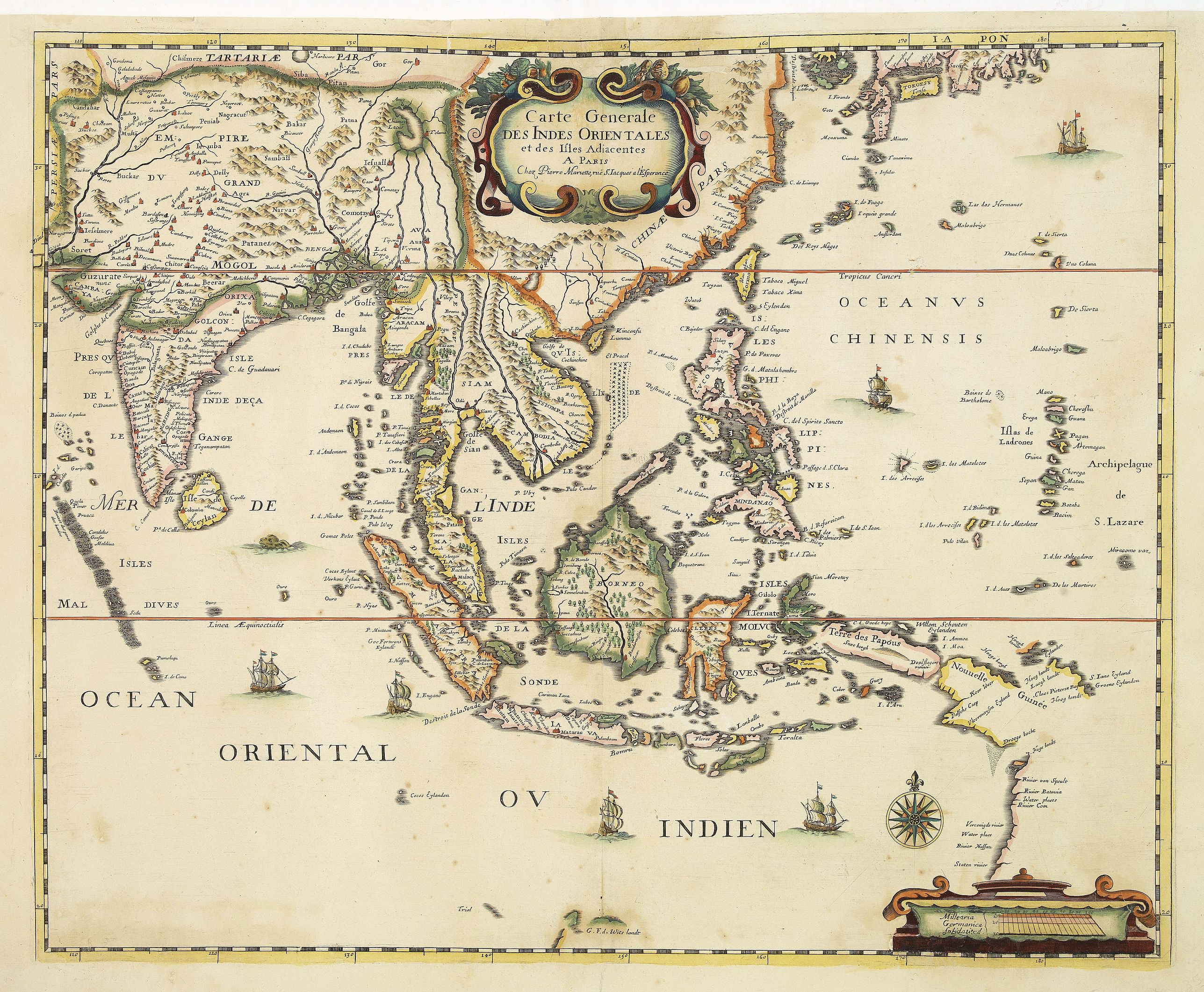 MARIETTE, P., Carte Generale des Indes Orientales.., antique map, old maps