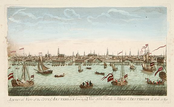 ANONYMOUS, A general view of the city of Amsterdam from the Ye., antique map, old maps