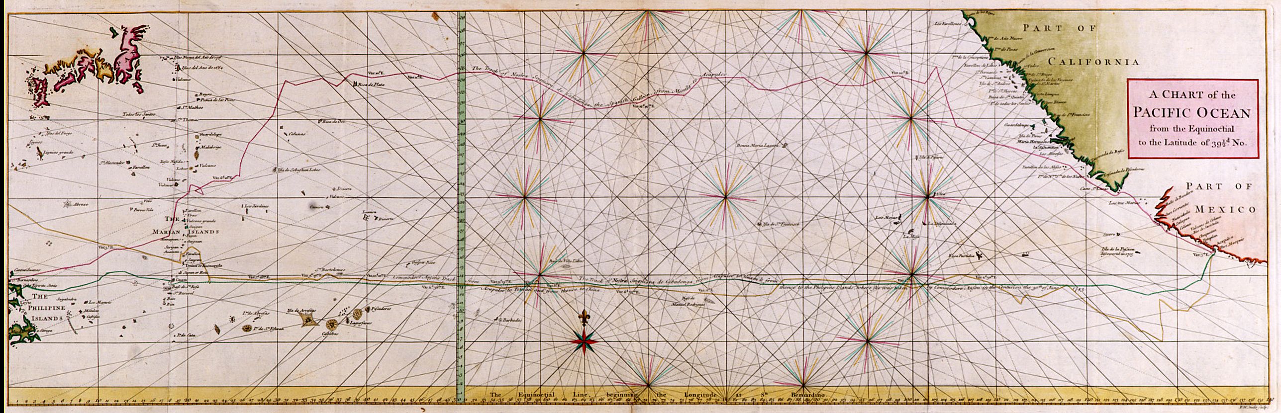 ANONYMOUS, A Chart of the PACIFIC OCEAN.., antique map, old maps