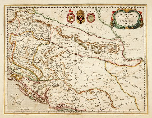 MERCATOR,G./ HONDIUS,J., Sclavonia, Bosnia cum Dalmatiae parte., antique map, old maps
