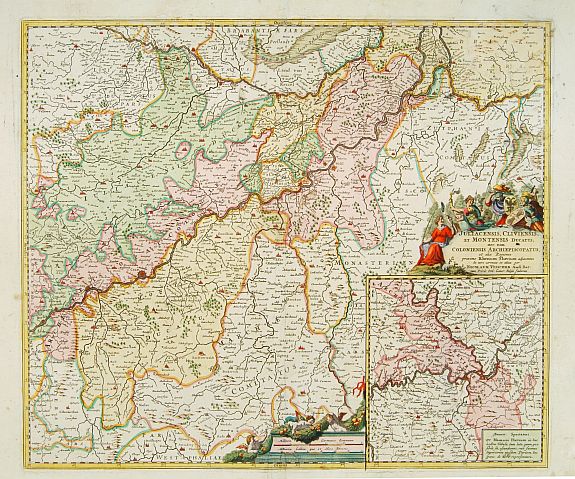 VISSCHER, N., Juliacensis, Cliviensis,..Coloniensis Archiepiscopatus.., antique map, old maps
