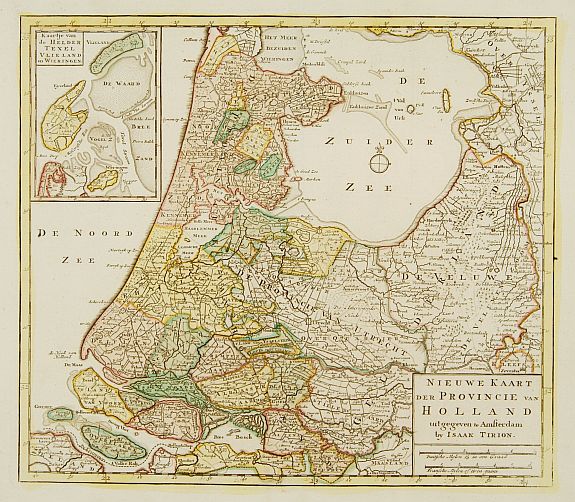 TIRION,I., Nieuwe kaart der Provincie van Holland., antique map, old maps