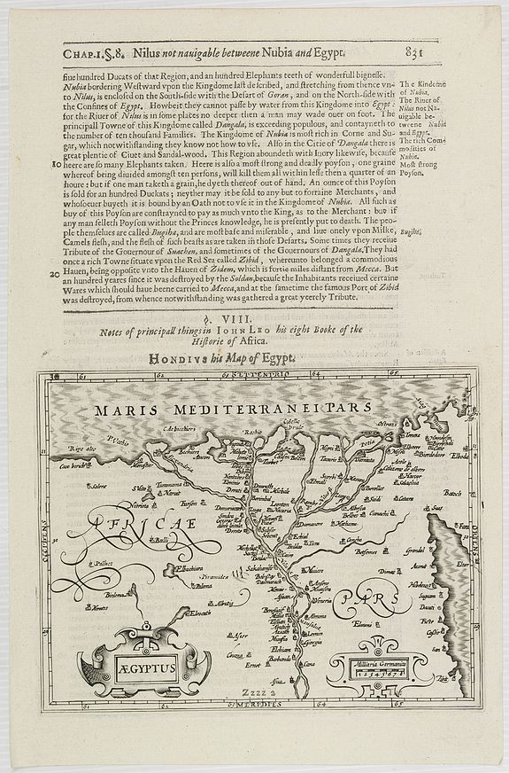 HONDIUS, J ./ PURCHAS, S., Aegyptus., antique map, old maps