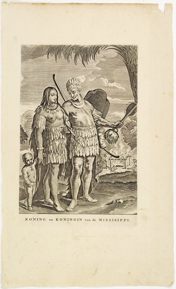 ANONYMOUS, Koning en Koningin van de Missisippi., antique map, old maps