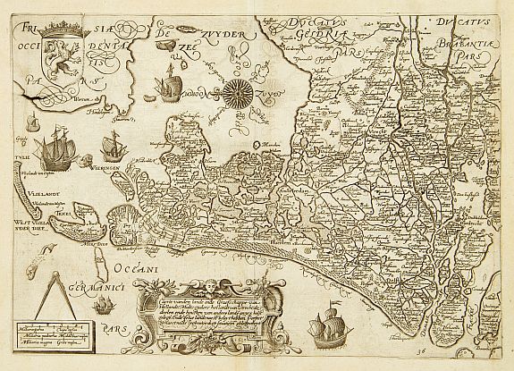 GUICCIARDINI,L., Caarte vanden .. Graefschappe van Hollandt.., antique map, old maps