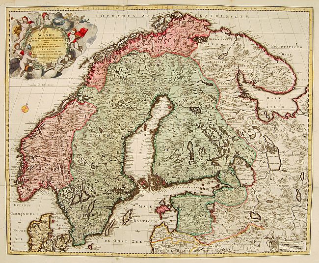 SCHENK,P., La Scandie.. Suede, Danemarc & Norvegue., antique map, old maps
