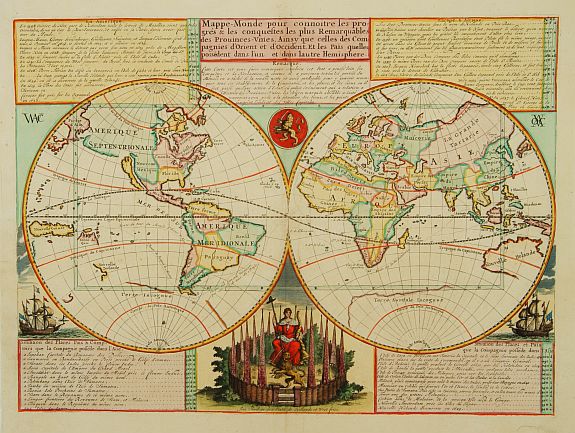 CHATELAIN,H., Mappe-Monde pour connoitre.., antique map, old maps