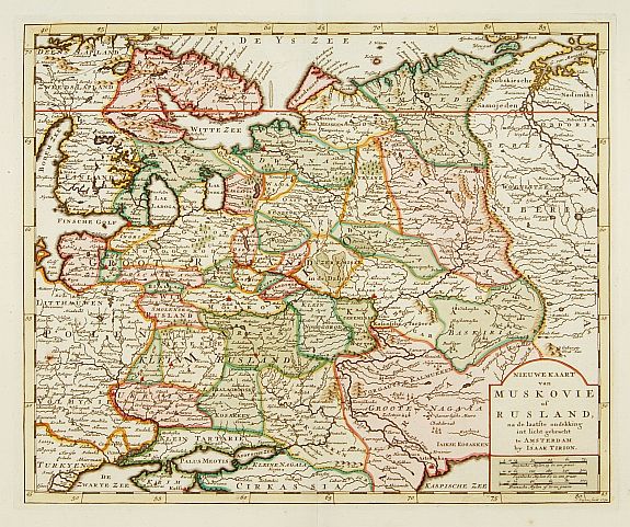 TIRION, I., Nieuwe Kaart van Muskovie of Rusland.., antique map, old maps