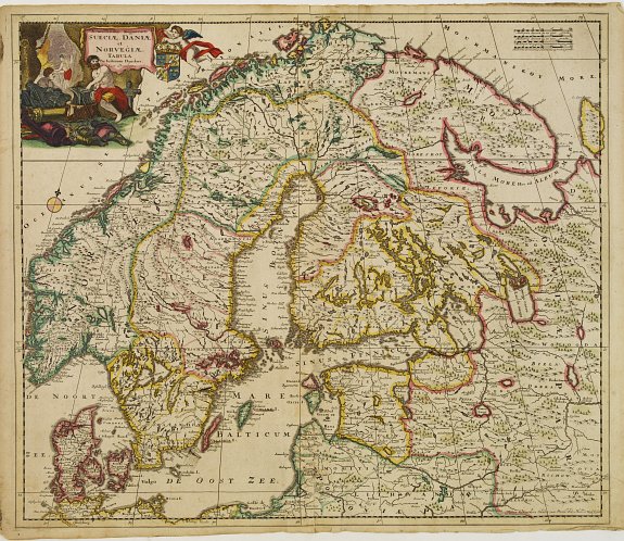 DANCKERTS,T., Accuratissima..Sueciae, Daniae et Norvegiae, Tabula., antique map, old maps
