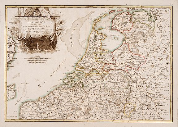 LATTRE, Partie Septentrionale des Pays Bas.., antique map, old maps