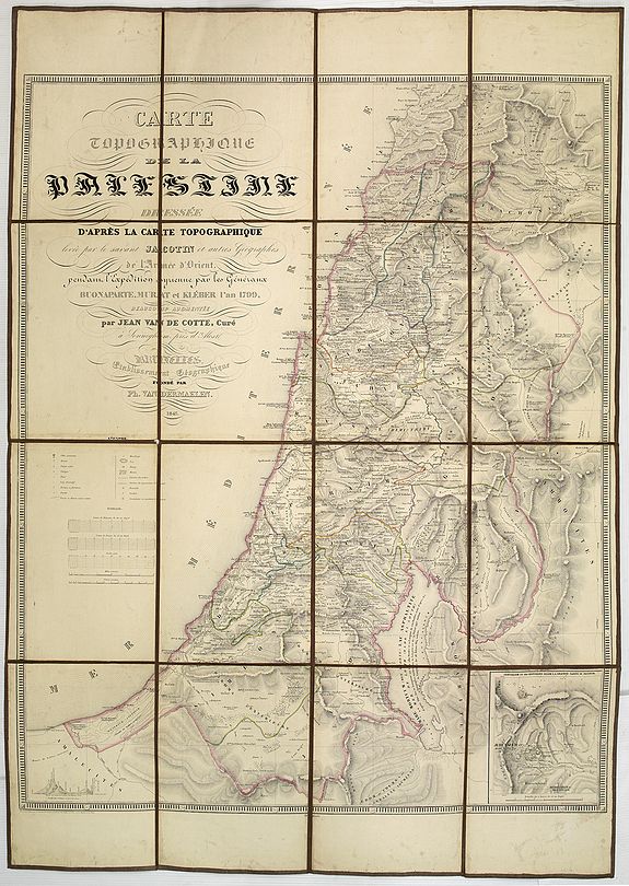 VAN DER MAELEN, Ph., Carte Topographique de la Palestine dressée d'après la carte topographique levée par le savant Jacotin . . ., antique map, old maps