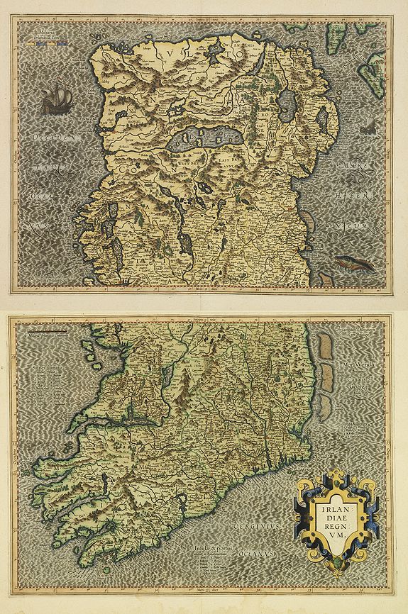 MERCATOR, G. / HONDIUS, J, Irlandiae regnum. (2-sheets), antique map, old maps