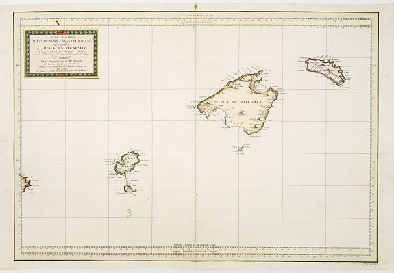 VALDÉS,A., Carta Esferica de Las Yslas Baleares Y Pithyusas.., antique map, old maps