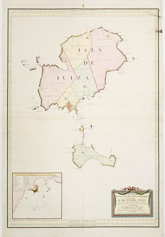 VALDÉS,A., Carta Esferica de Las Islas de Iuizay.. (Ibiza), antique map, old maps