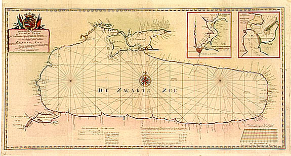 VAN KEULEN,J., Aan zyne .. Paskaart van de Zwarte Zee.., antique map, old maps