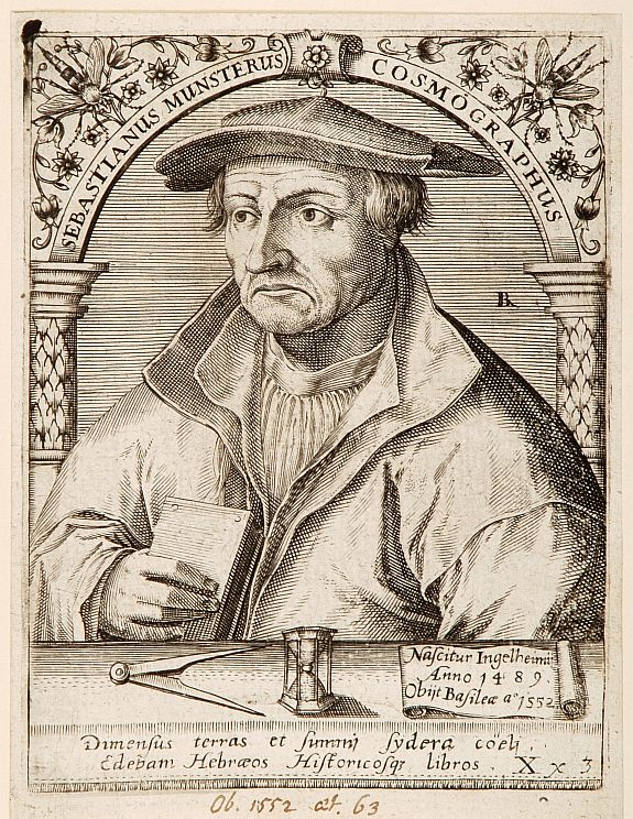 ANONYMOUS, Portrait of Sebastian Munster., antique map, old maps