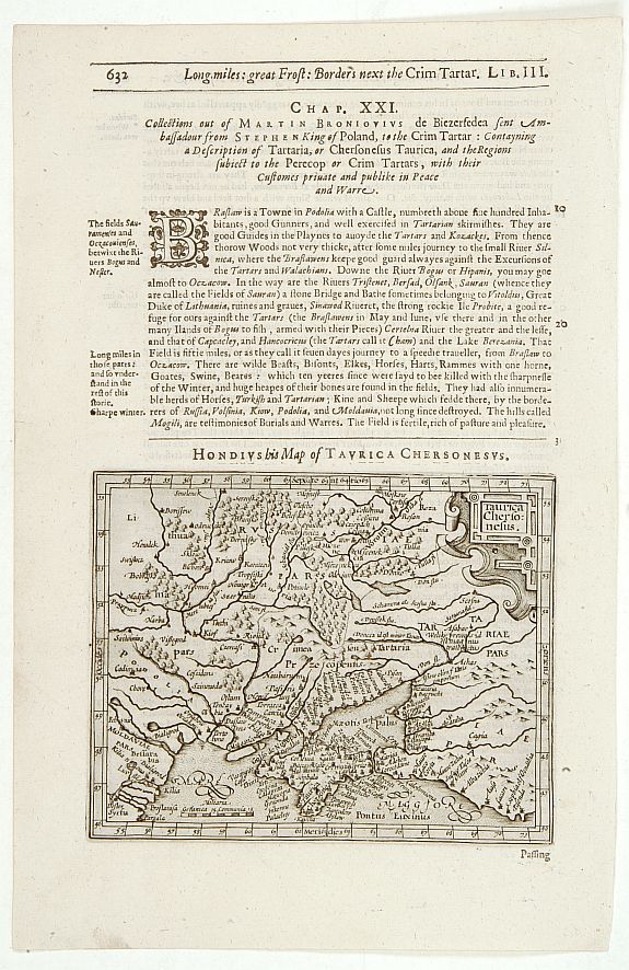 HONDIUS,J./PURCHAS,S., Taurica Chersonesus., antique map, old maps