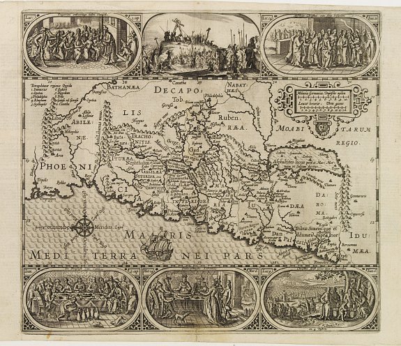PLANCIUS,P./ HARTGERS,J., No title. Map of the Holy Land., antique map, old maps
