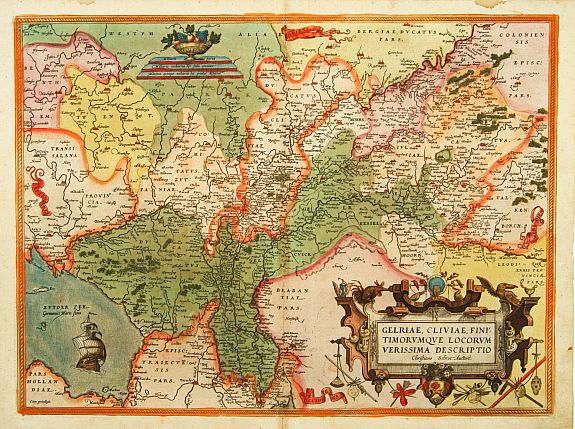 ORTELIUS, A., Gelriae, Cliviae, Finitimorumque locorum verissima.., antique map, old maps