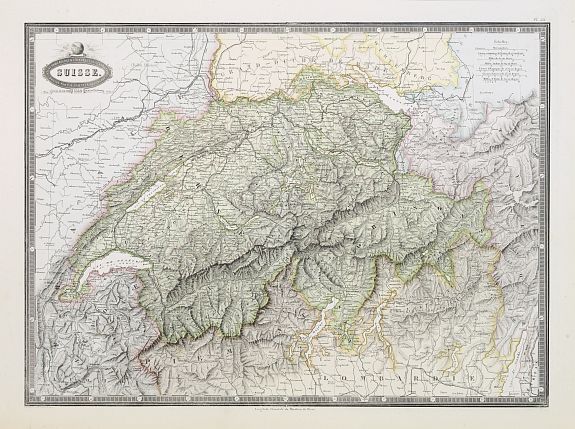 GARNIER, F.A., Suisse., antique map, old maps