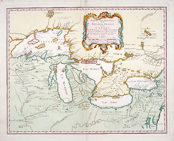 HOMANN HEIRS., Partie Occidentale de la Nouvelle France ou des Canada., antique map, old maps
