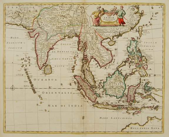 DE WIT, F., Tabula Indiae Orientalis., antique map, old maps