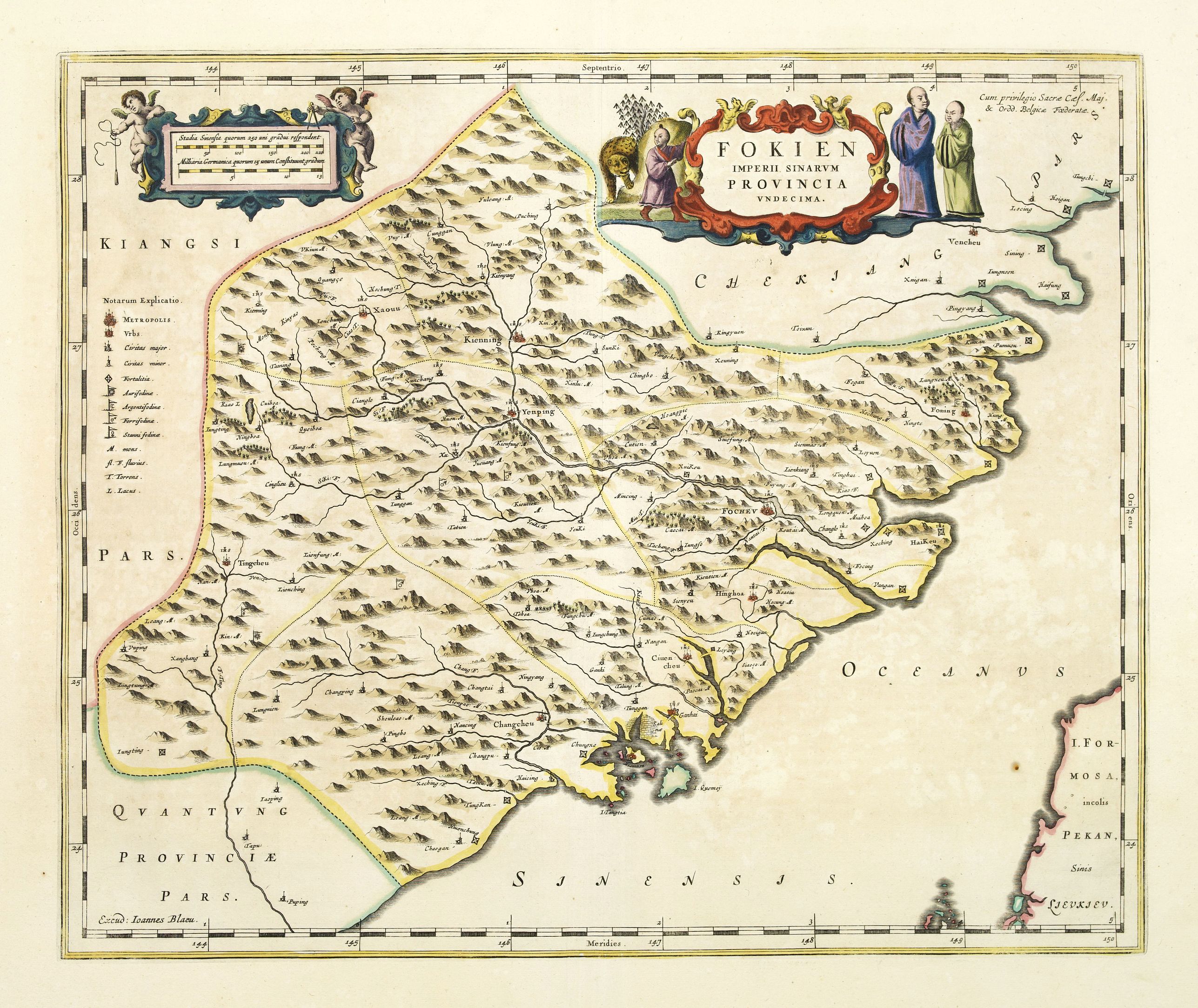BLAEU, J., Fokien Imperii Sinarum Provincia undecima., antique map, old maps