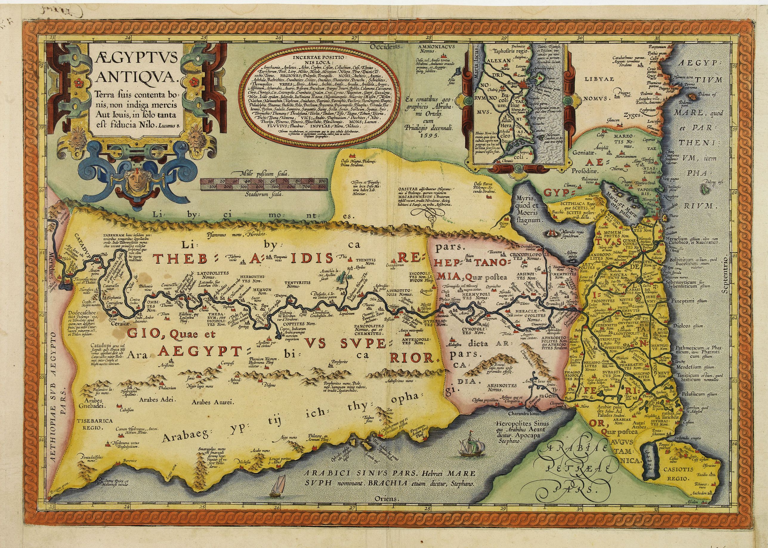 ORTELIUS, A., Aegyptus Antiqua., antique map, old maps