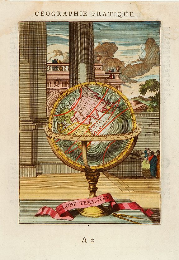 MALLET, A.M., Globe Terestre., antique map, old maps