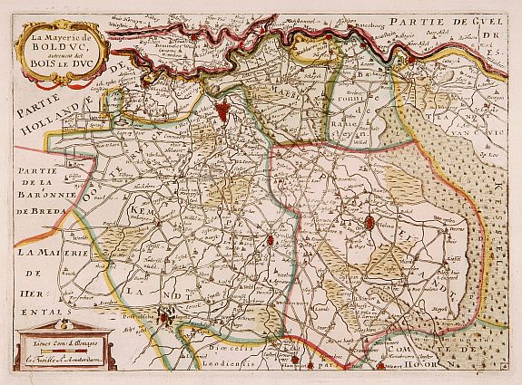 DE LA FEUILLE,D., La Mayerie de BOLDVC, autrement dict Bois le Duc., antique map, old maps